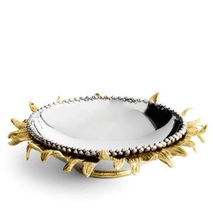 Gold and Silver Sunflower Decorative Bowl